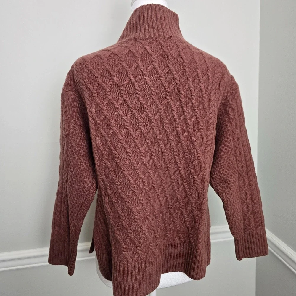 United Arrows Womens Cable Knit Hamilton 100% Lambswool Sweater Sz M Old Money